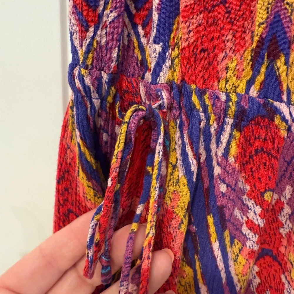 Free People Multicolor Patterned Romper EUC Size Lg , bright and fun! - Picture 9 of 10
